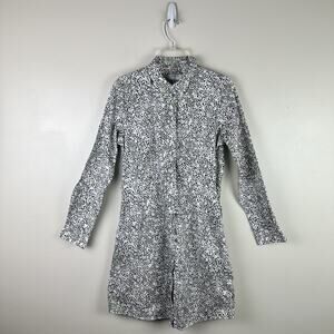 UNTUCKit For Her Womens 8 Button Down Floral Tie Shirt Dress Pockets No Belt